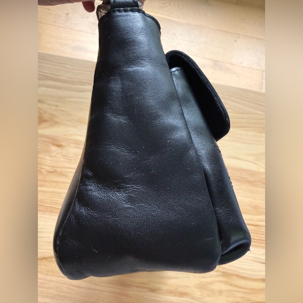 Patricia Nash‎ Montana Collection Leather Maisie Flap Crossbody Black - Picture 7 of 14